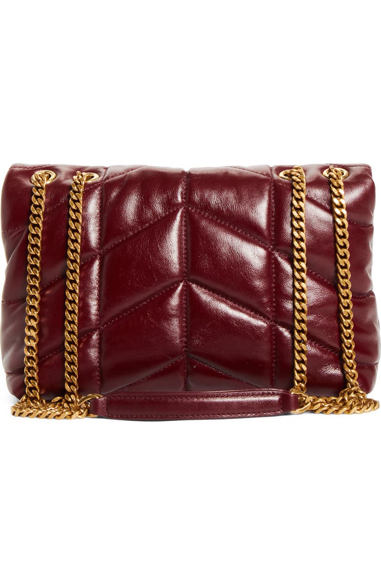 Saint Laurent Toy Loulou Quilted Puffer Leather Shoulder Bag, Alternate, color, Dark Ruby