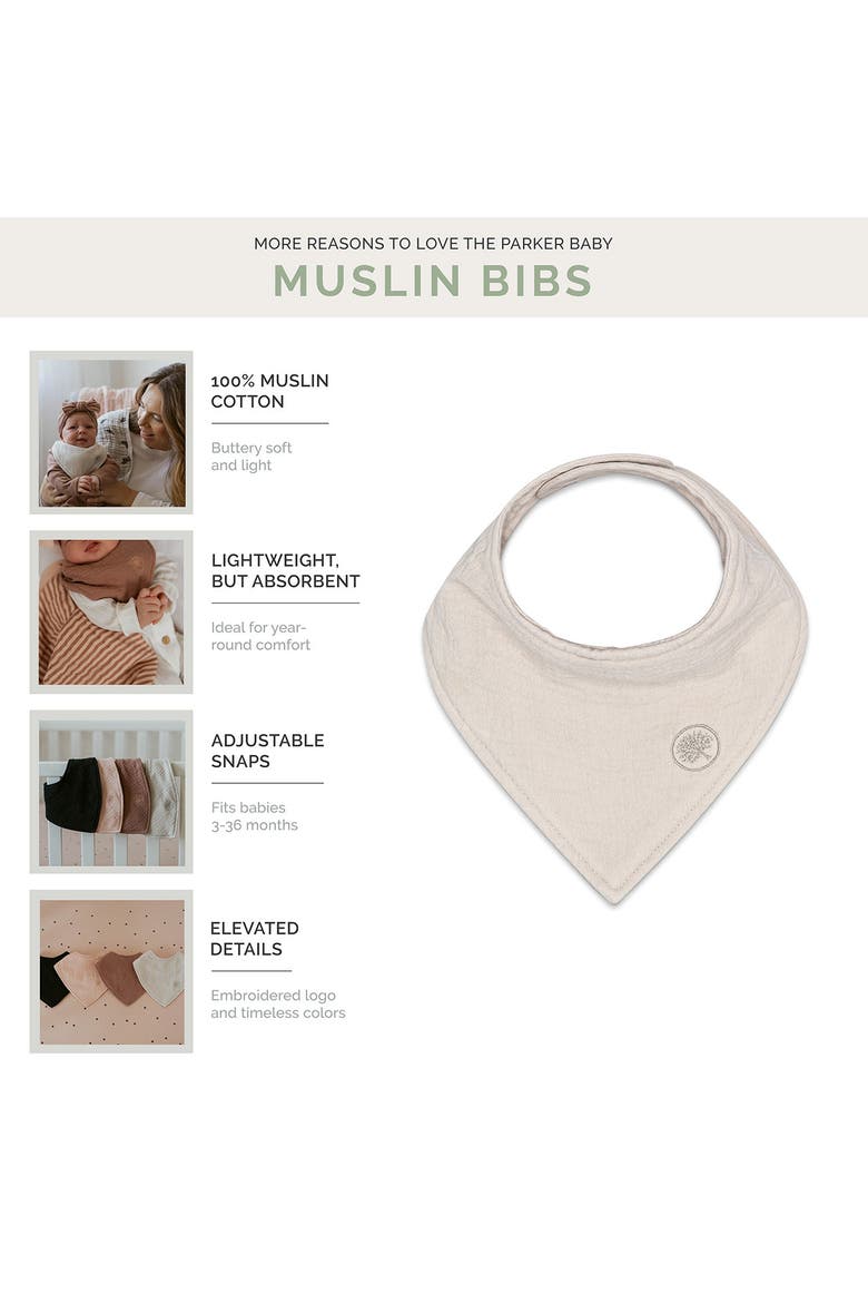 Muslin Bandana Bibs, Alternate, color, Bliss