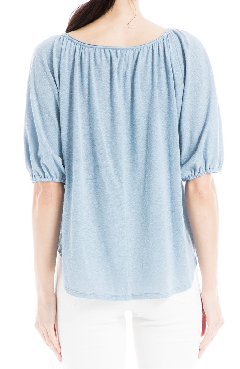 MAX STUDIO Bubble Sleeve Linen Blend Knit Top, Alternate, color,