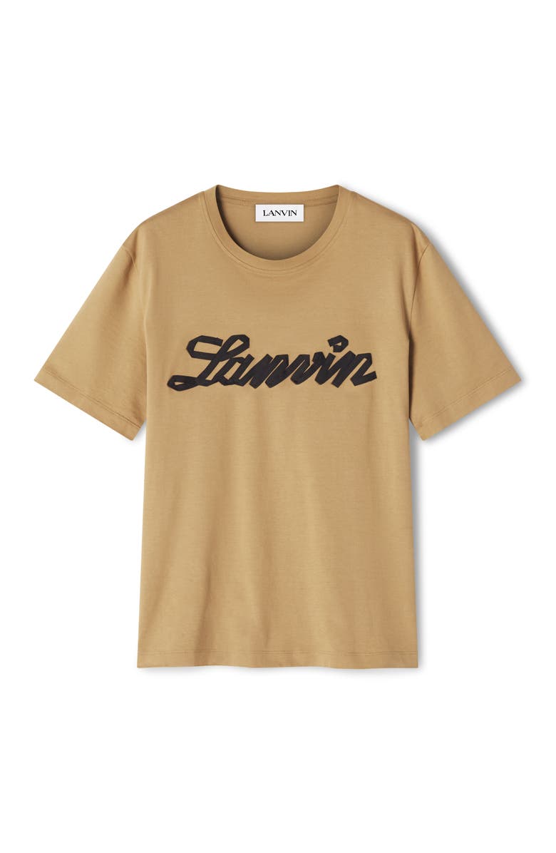 Lanvin Ribbon T-Shirt, Alternate, color, Camel