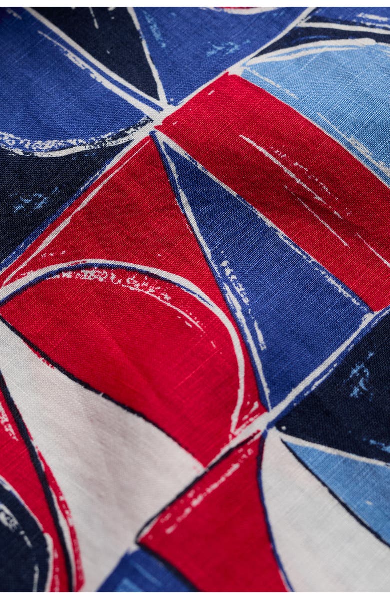 Seasalt Cornwall Peaceful Haven Linen Culottes, Alternate, color, Sail Geo Scarlet