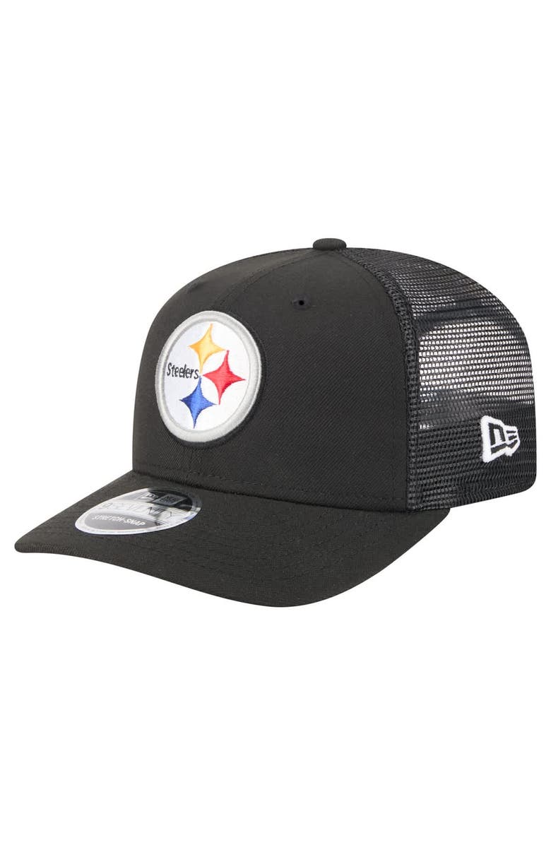 New Era Men's New Era Black Pittsburgh Steelers Team Collection 9SEVENTY Stretch-Snap Adjustable Hat, Main, color, Black