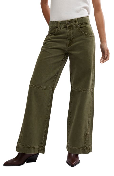 Benji Relaxed Wide Leg Jeans (Army)