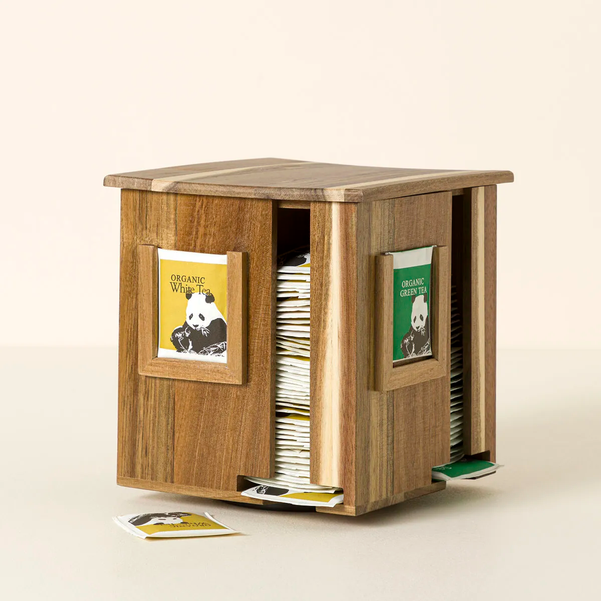 Uncommon Goods Swiveling Tea Organizer by Karmic Creations - Brown