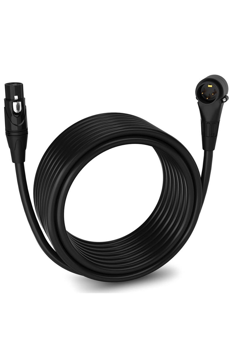 Lyxpro 30 ft Right Angle XLR Cable, Male to Female, 3 Pin Microphone Cable, Main, color, Black
