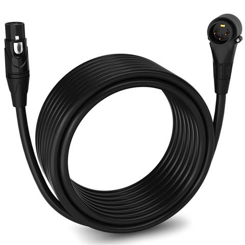 30 ft Right Angle XLR Cable, Male to Female, 3 Pin Microphone Cable