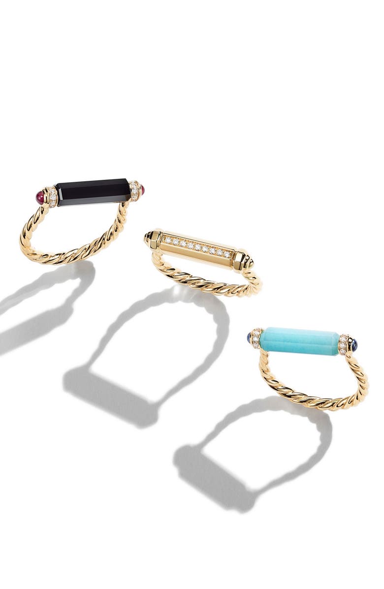 David Yurman Barrels Ring with Diamonds in 18K Gold, Alternate, color,