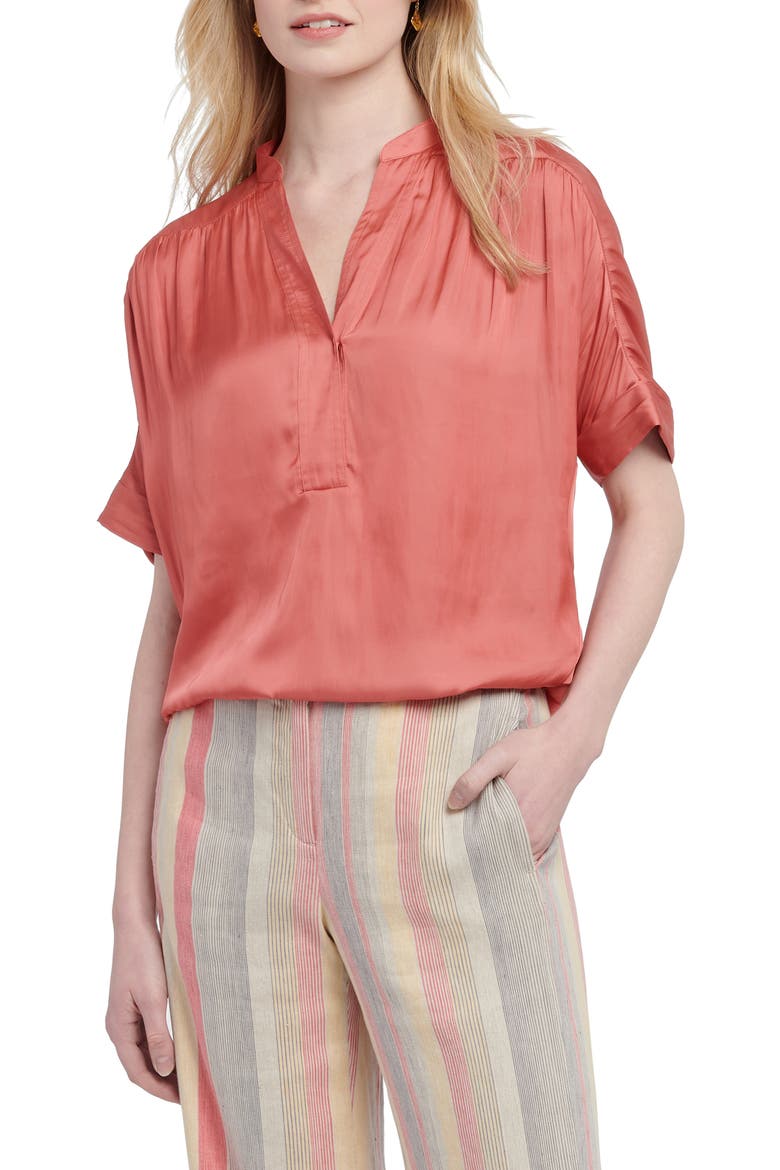Destination Short Sleeve Blouse, Main, color, SEDONA