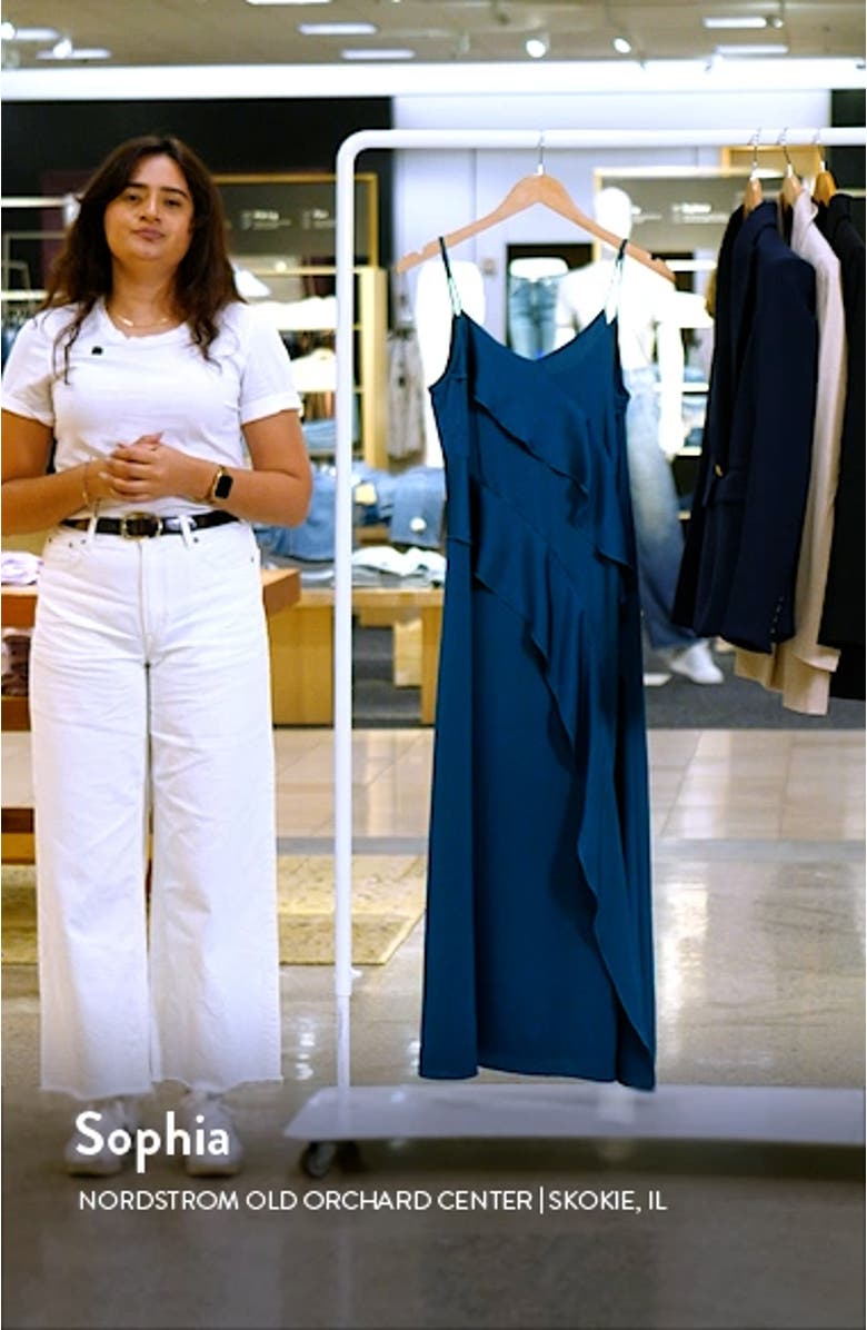 Ruffle Charmeuse Slipdress, sales video thumbnail