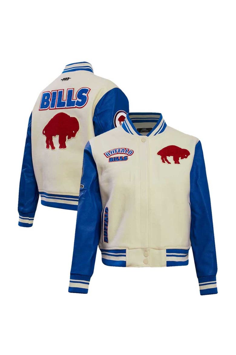 Women's Pro Standard  Cream Buffalo Bills Retro Classic Vintage Full-Zip Varsity Jacket, Main, color, Cream