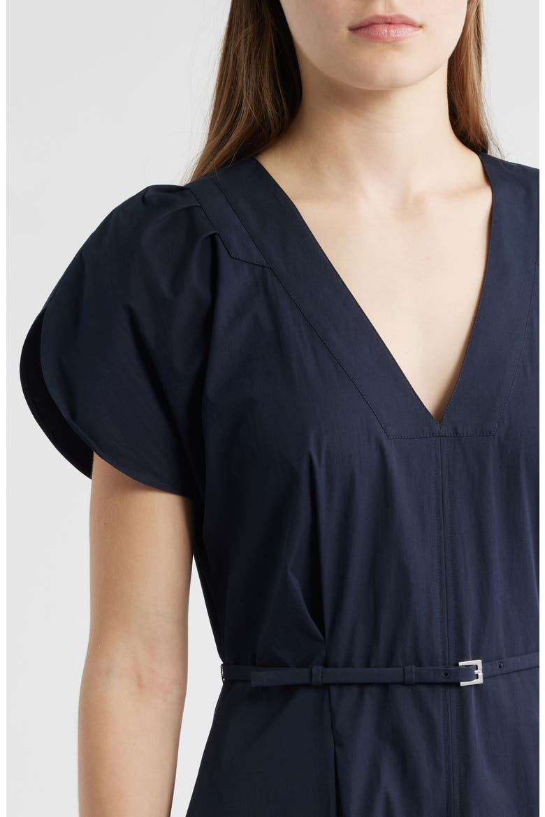 Demnilia Belted Cotton Blend Midi Dress, Alternate, color, SKY CAPTAIN