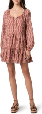 PAIGE Boardwalk Floral Long Sleeve Cotton Minidress