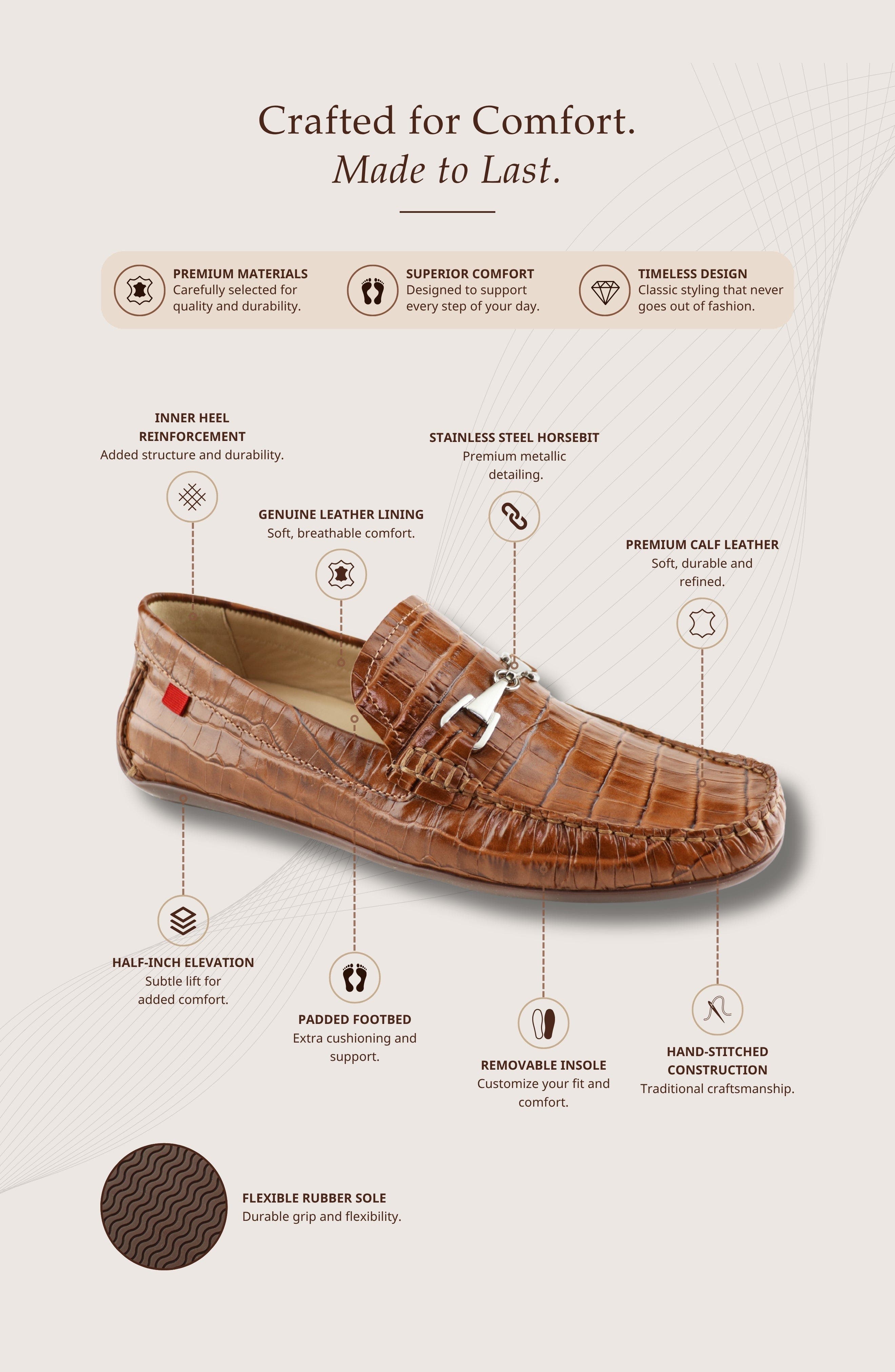 Park Ave 2 Leather Buckle Loafer, Alternate, color, Cognac Croco