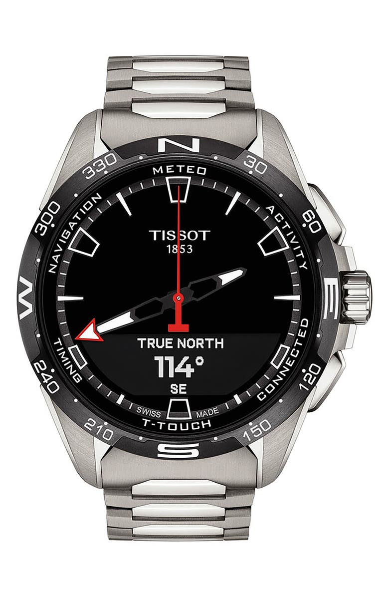 Tissot T-Touch Connect Solar Smart Bracelet Watch, 47.5mm, Alternate, color, Silver