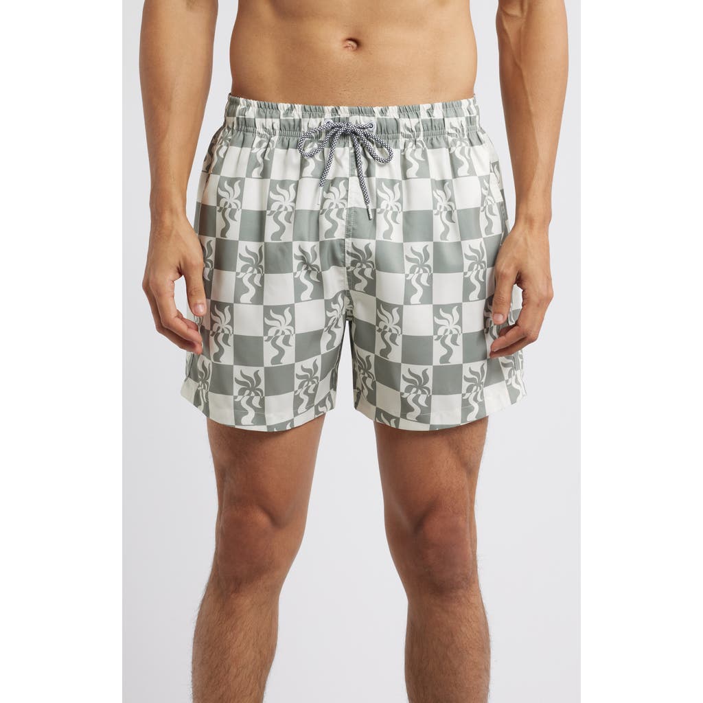 Boardies Graphic-print Swim Shorts In Olive/cream