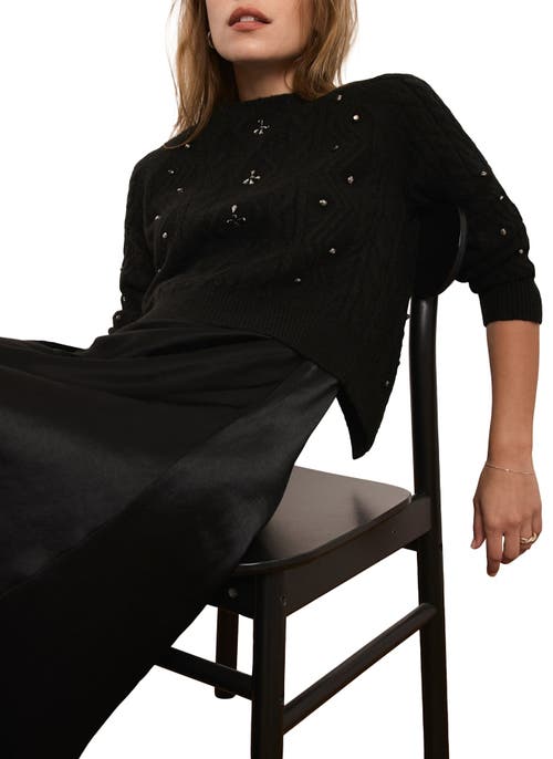 Mint Velvet Layered Embellished Sweater Maxi Dress In Black