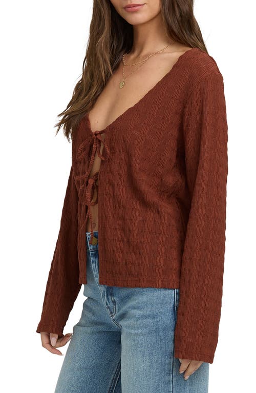 Billabong Havana Tie Front Knit Top In Brown