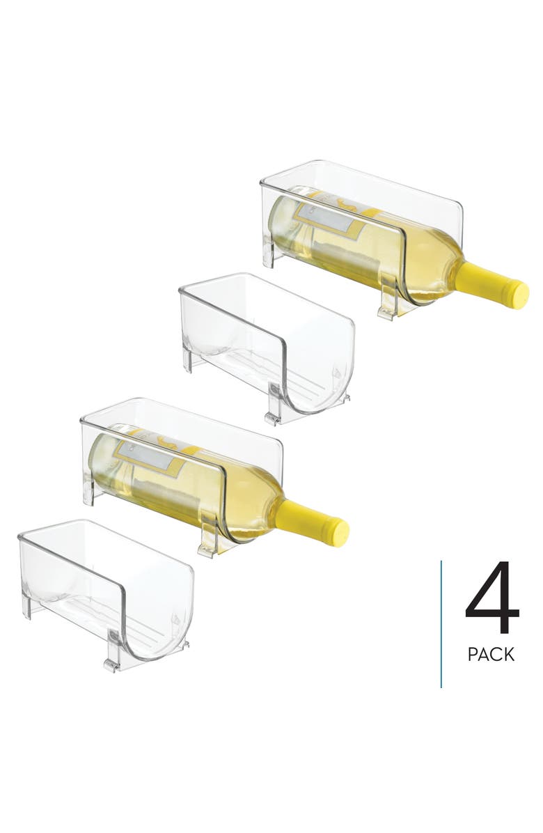 mDesign Stackable Holder for Water or Spirit Bottles, Set of 4, Clear, Made in USA, Alternate, color, Clear