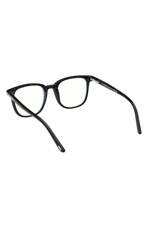 Tom Ford 50mm Square Blue Light Blocking Optical Glasses & Clip-on Sunglasses