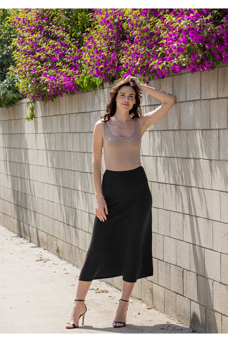 Elastic Waist Maxi Skirt, Alternate, color, Smoke