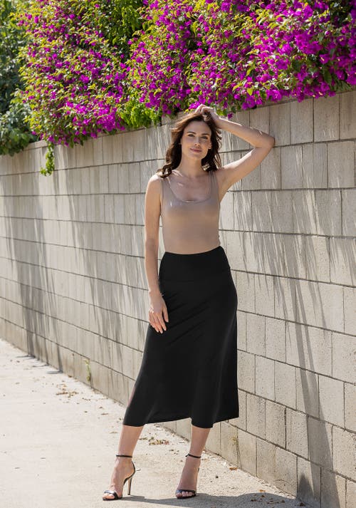 24seven Comfort Apparel Elastic Waist Maxi Skirt