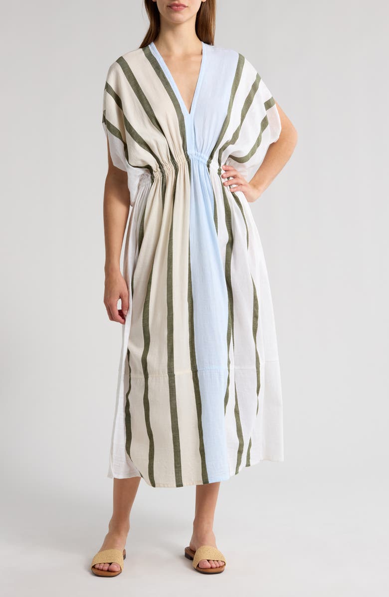 lemlem Leila Plunge Cover-Up Dress, Main, color, Entoto Sage