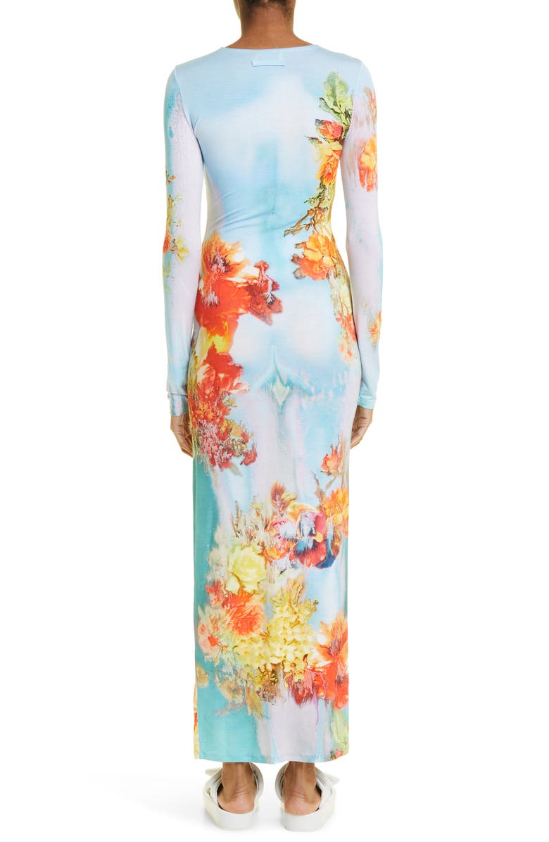 Jean Paul Gaultier Floral Body Print Crop Long Sleeve Dress, Alternate, color,