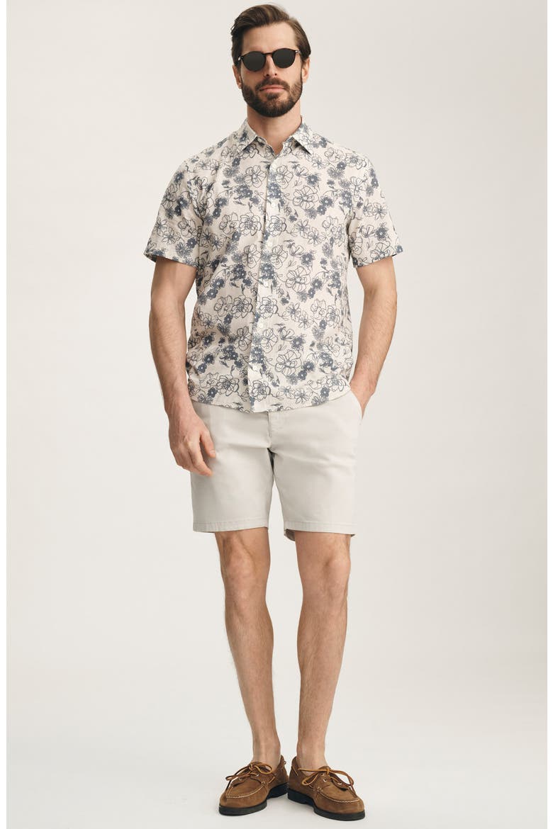 Arizona Slim Fit Flat Front Chino Shorts, Alternate, color, GLACIER TWILL