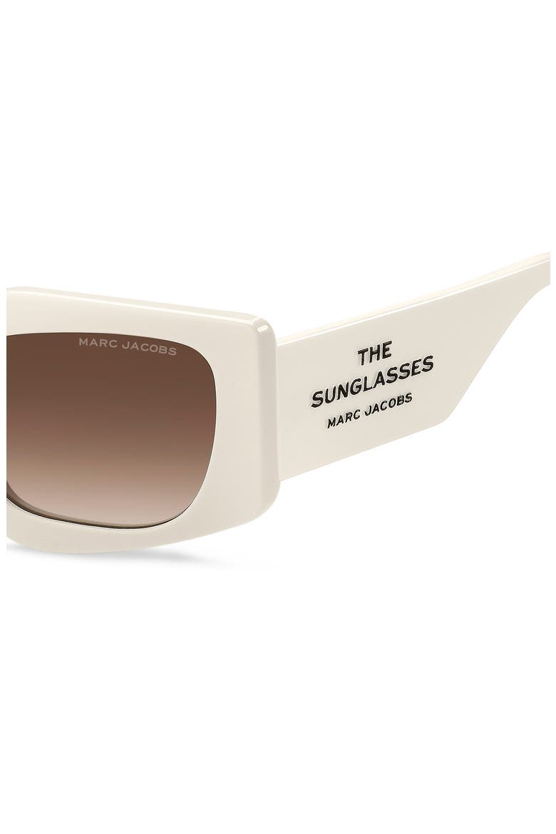 53mm Gradient Rectangular Sunglasses, Alternate, color, IVORY/ BROWN SF