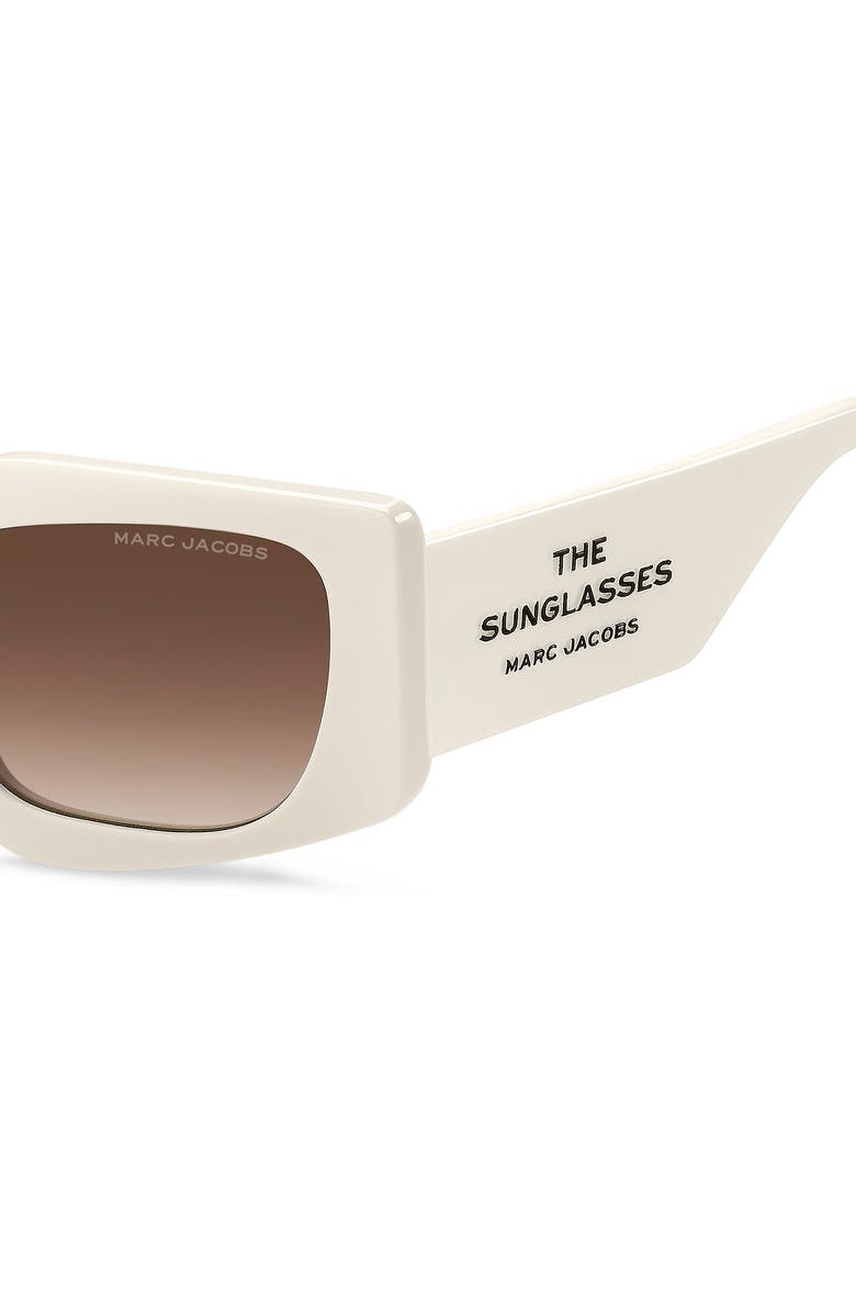 Marc Jacobs 53mm Gradient Rectangular Sunglasses, Alternate, color, Ivory/ Brown Sf