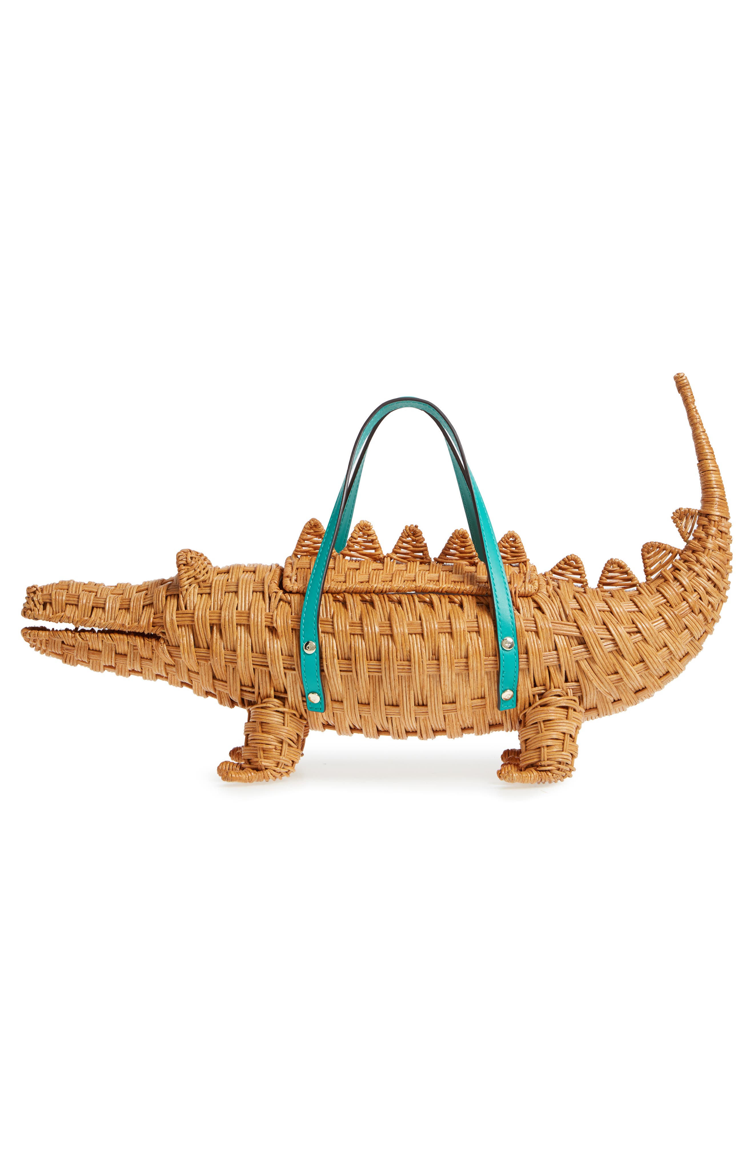 Kate Spade New York swamped 3D wicker alligator handbag, Alternate, color, 