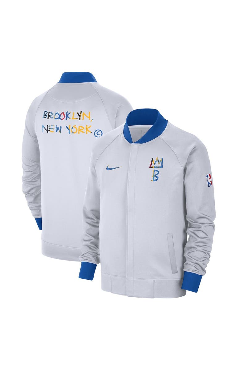 Nike Men's Nike White Brooklyn Nets 2022/23 City Edition Showtime Thermaflex Full-Zip Jacket, Alternate, color, 