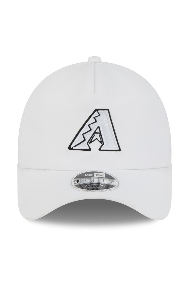 Men's New Era White Arizona Diamondbacks 2026 Batting Practice Apex 9FORTY Adjustable Trucker Hat, Alternate, color, White