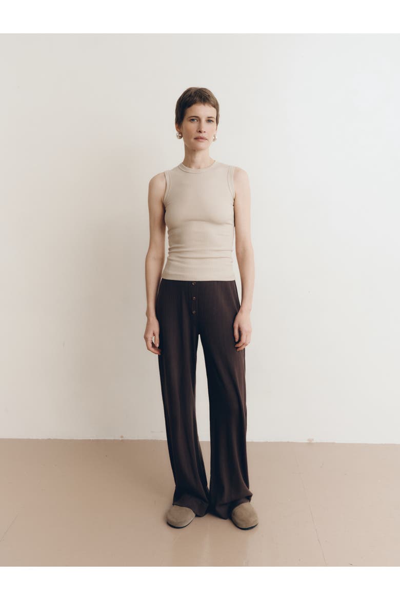 Pointelle Lounge Pant, Alternate, color, ESPRESSO