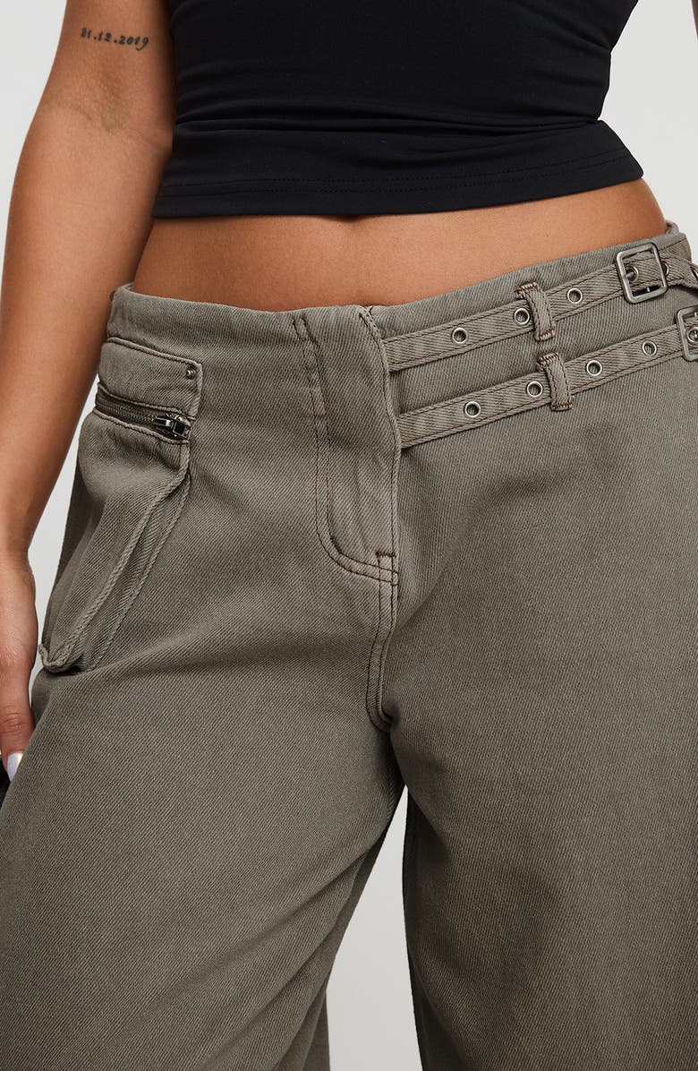 Princess Polly Paltrow Low Rise Wide Leg Cargo Jeans, Alternate, color, 