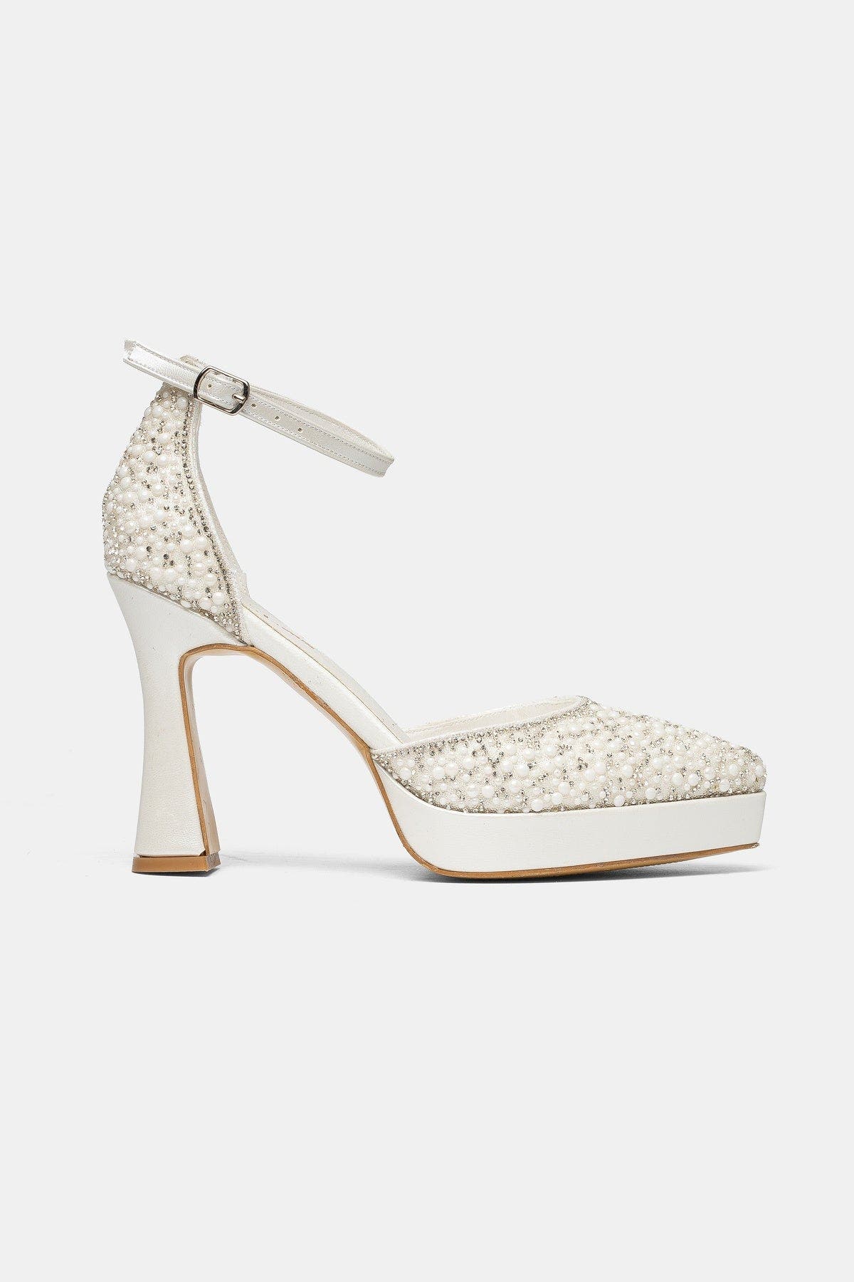 Khloe Glitter Bridal Platform High Heels, Alternate, color, Ivory