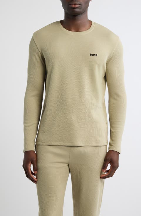 Long Sleeve Waffle Pajama T-Shirt