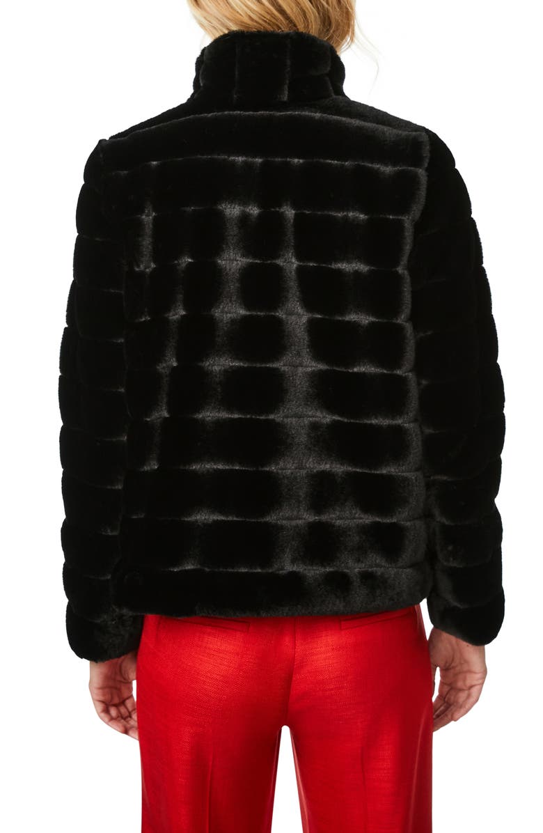 Bernardo Chevron Faux Fur Jacket, Alternate, color,