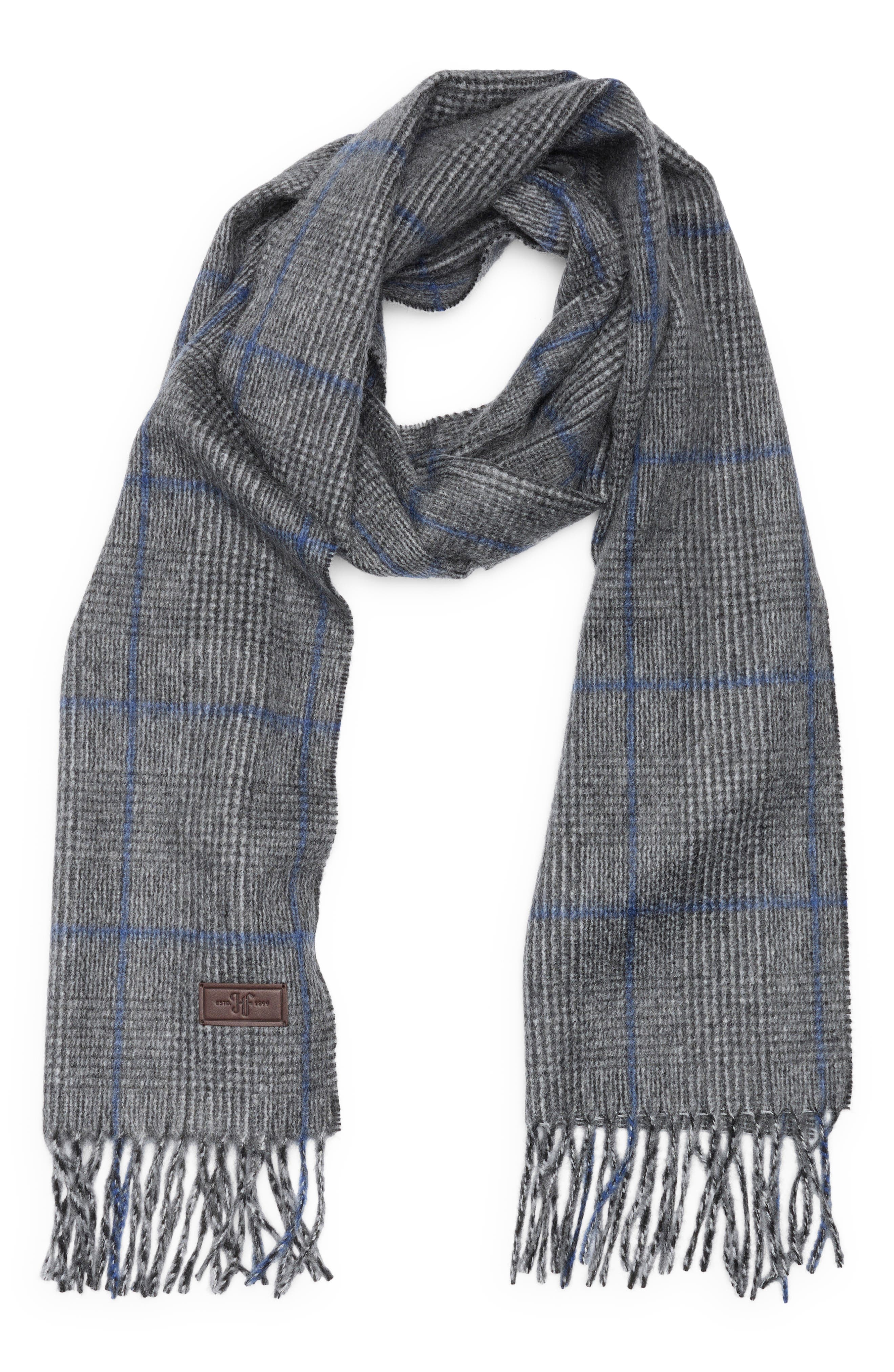 Hickey Freeman Glen Plaid Cashmere Scarf
