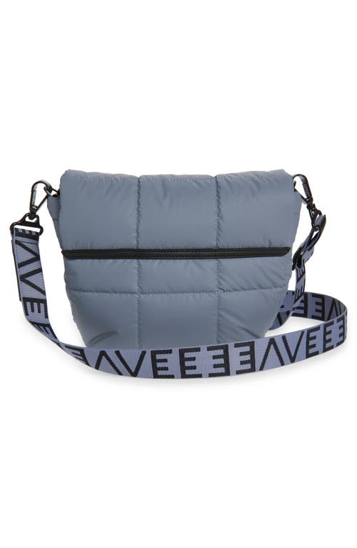 Veecollective Porter Quilted Recycled Nylon Messenger Bag In Gray