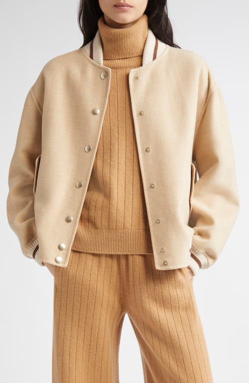 Eleventy Wool Varsity Jacket In Neutral