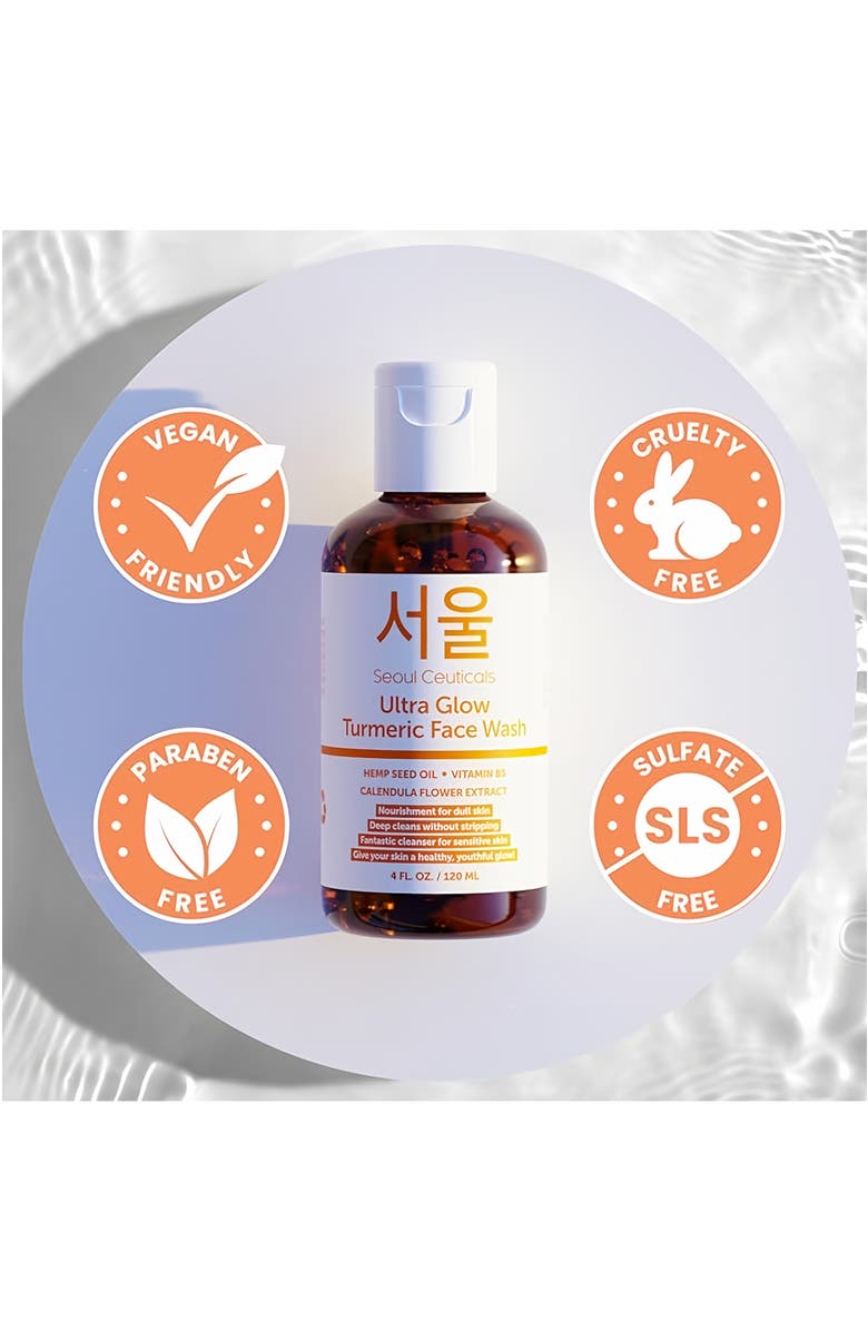 Seoul Ceuticals Ultra Glow Korean Turmeric Face Wash, Alternate, color, Clear