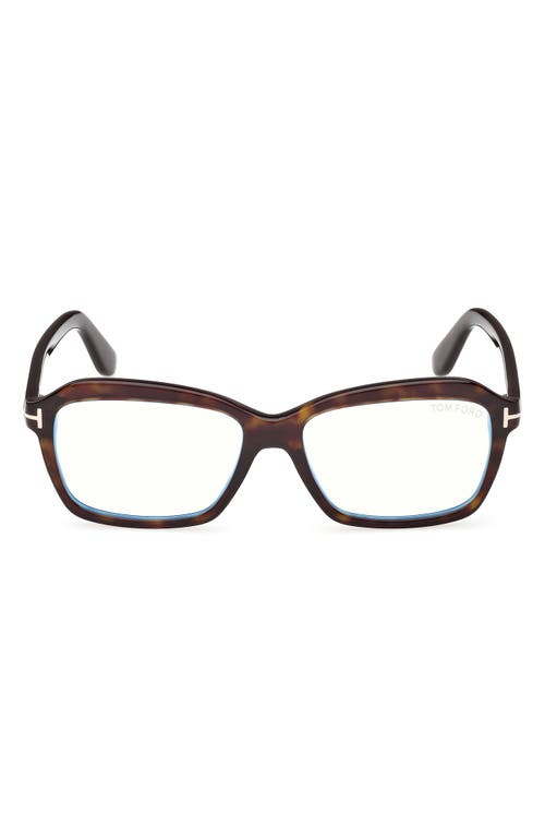 Tom Ford 54mm Rectangular Optical Glasses In Brown