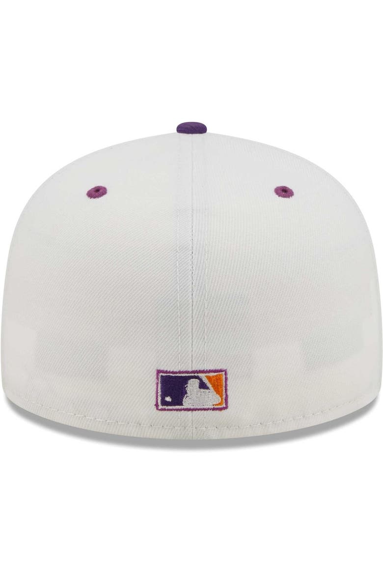 Men's New Era White/Purple San Diego Padres 40th Anniversary Grape Lolli 59FIFTY Fitted Hat, Alternate, color, White
