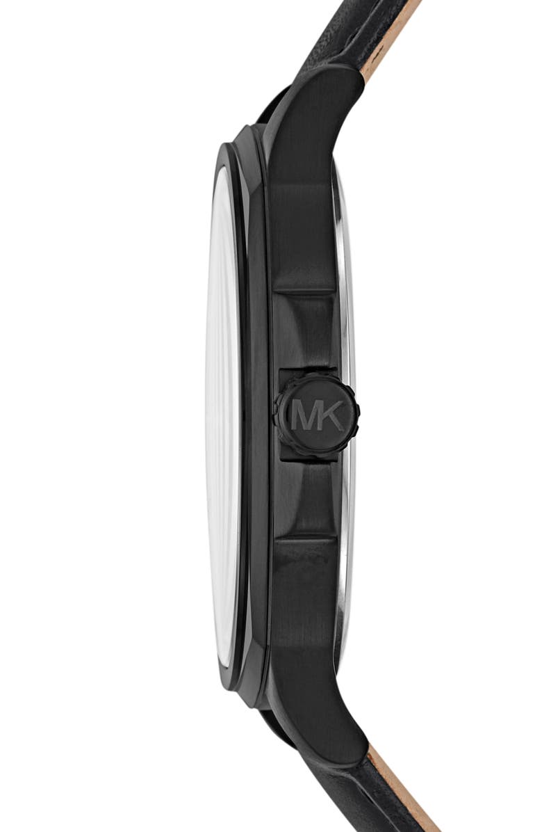 Michael Kors Bryson Leather Strap Watch, 42mm, Alternate, color, 