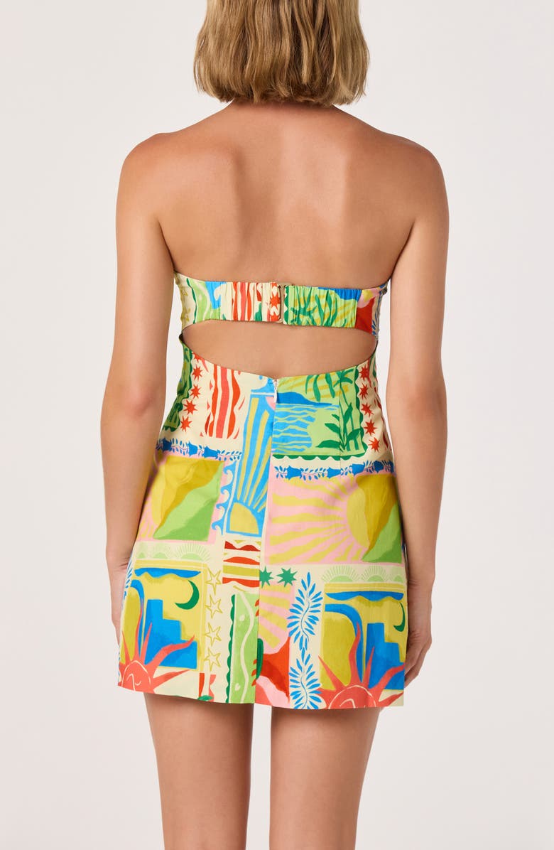 ASTR the Label Fatima Strapless Minidress, Alternate, color, Sunset Oasis