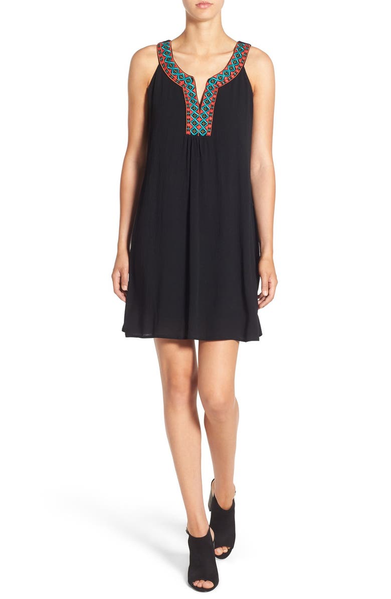 As U Wish Embroidered Shift Dress, Main, color, 