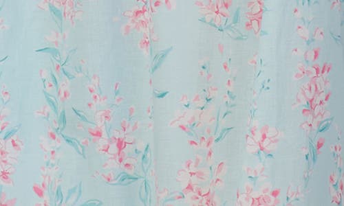 Shop Eileen West Floral Sleeveless Cotton Ballet Nightgown In Aqua/prt