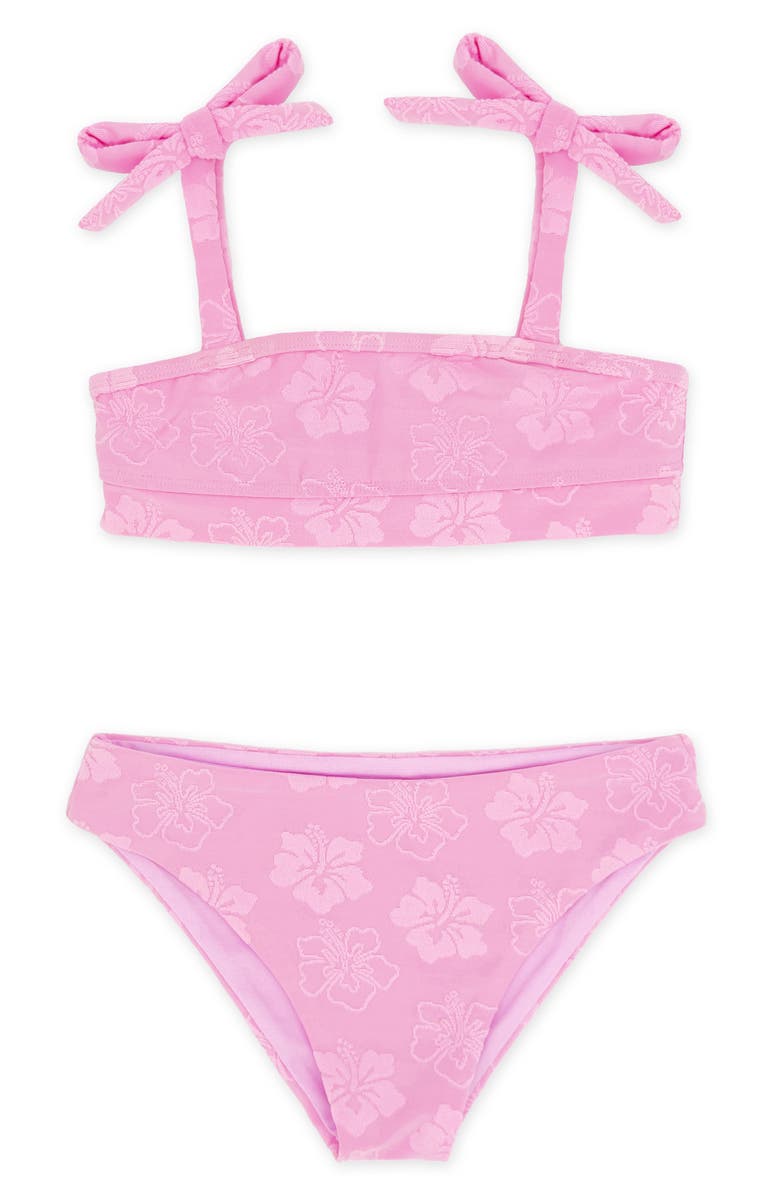 Feather 4 Arrow Kids' Sunny Skies UPF 50+ Two-Piece Swimsuit, Main, color, Pop Pink