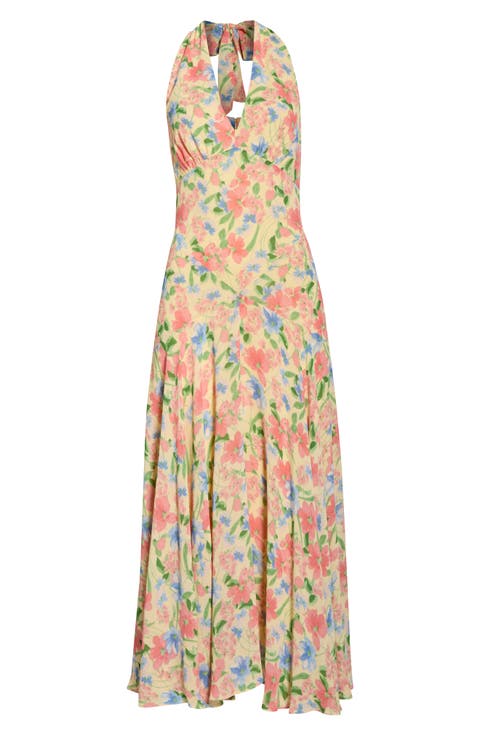 Briony Floral Halter Neck Maxi Dress